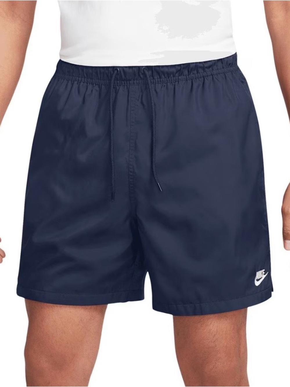 Nike Navy Blue Swim Shorts with White Swoosh